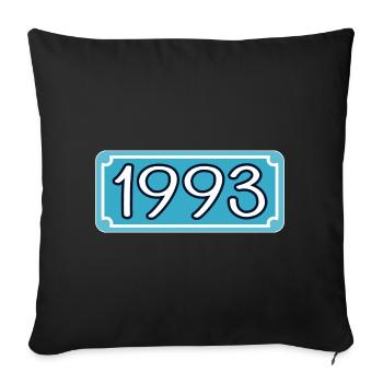Année 1993 - Année 93 - LETTRAGE - Housse de coussin décorative 45 x 45 cm - noir - Devant