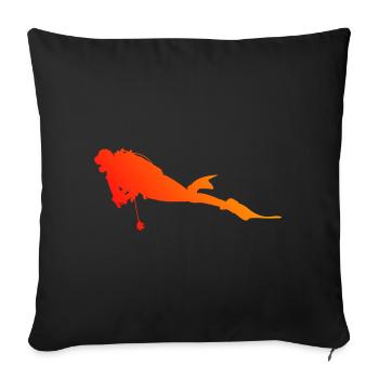 Free Dive Diver Scuba Taucher Tauchen Scuba Diver - Sofakissenbezug 45 x 45 cm - Schwarz - Vorne