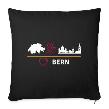 BERN - Sofakissenbezug 45 x 45 cm - Schwarz - Vorne
