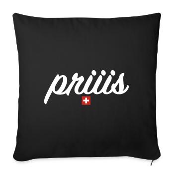priis | Schnupftabak, Bier, grillen, Schweiz - Sofakissenbezug 45 x 45 cm - Schwarz - Vorne