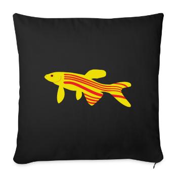 Danio rerio Zebrafisch rot und gelb - Sofakissenbezug 45 x 45 cm - Schwarz - Vorne