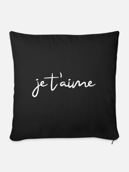 je t'aime - Sofakissenbezug 45 x 45 cm - Schwarz