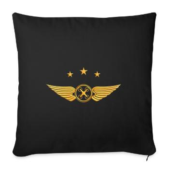 Pilote de drone Drone Fly Pilote de drone - Housse de coussin décorative 45 x 45 cm - noir - Devant
