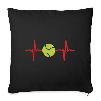 I love Tennis - Sofa pillowcase 17,3'' x 17,3'' (45 x 45 cm) - black - Front