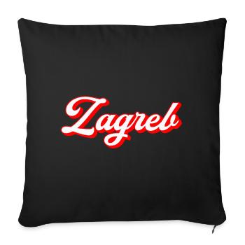 Zagreb Script Retro - Pudebetræk 45 x 45 cm - sort - Foran