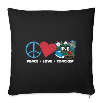 Impressionnant Peace Love Professeur d’éducation physique Une forme physique - Housse de coussin décorative 45 x 45 cm - noir - Devant