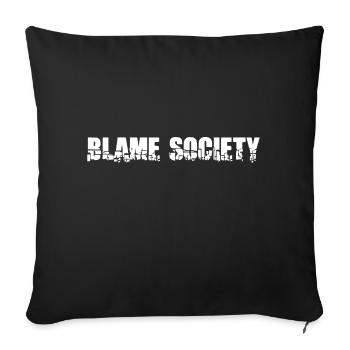 Blame Society Retro Anti-Social Statement - Sofakissenbezug 45 x 45 cm - Schwarz - Vorne