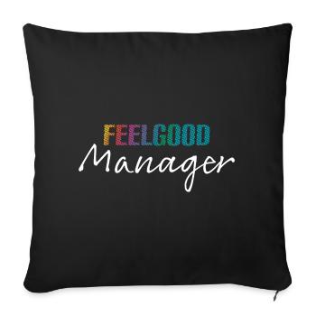 Design FeelgoodManager white colorful - Sofa pillowcase 17,3'' x 17,3'' (45 x 45 cm) - black - Front