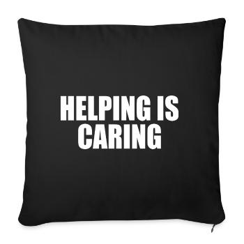 Helping is caring - Sofa pillowcase 17,3'' x 17,3'' (45 x 45 cm) - black - Front