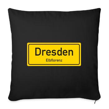Nom de lieu de Dresde allemagne - Housse de coussin décorative 45 x 45 cm - noir - Devant