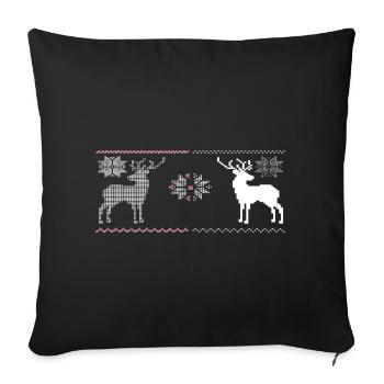 Noël, Renne - Housse de coussin décorative 45 x 45 cm - noir - Devant