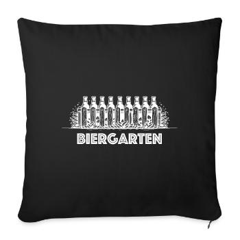 biergarten bier wortspiel biertrinker - Sofakissenbezug 45 x 45 cm - Schwarz - Vorne