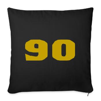 90. 90 YEARS. 90TH ANNIVERSARY. 90TH ANNIVERSARY. - Sofa pillowcase 17,3'' x 17,3'' (45 x 45 cm) - black - Front