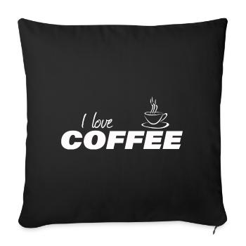 i love coffee - Sofa pillowcase 17,3'' x 17,3'' (45 x 45 cm) - black - Front