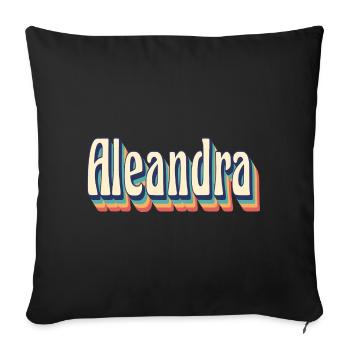 Aleandra t-shirt retro vintage t-shirt gift - Sofa pillowcase 17,3'' x 17,3'' (45 x 45 cm) - black - Front