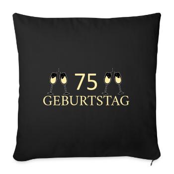 75e anniversaire 75 ans - Housse de coussin décorative 45 x 45 cm - noir - Devant