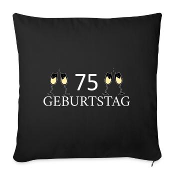 75e anniversaire 75 ans - Housse de coussin décorative 45 x 45 cm - noir - Devant