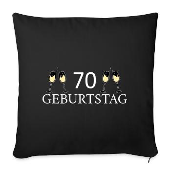 70e anniversaire 70 ans - Housse de coussin décorative 45 x 45 cm - noir - Devant