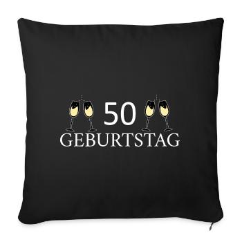 50th birthday 50 years - Sofa pillowcase 17,3'' x 17,3'' (45 x 45 cm) - black - Front