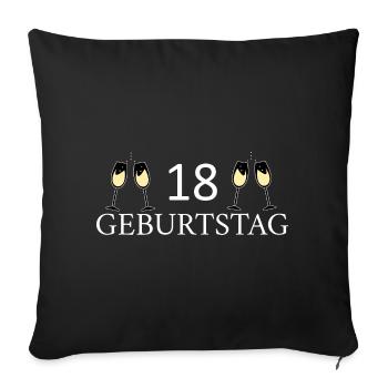 18e anniversaire 18 ans Âge légal Anniversaire 18 - Housse de coussin décorative 45 x 45 cm - noir - Devant
