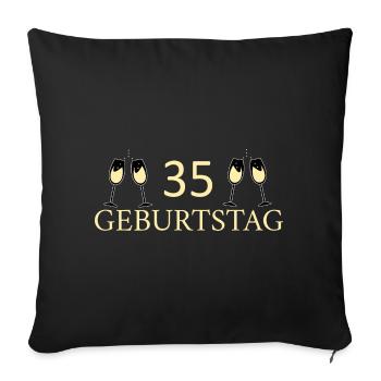 35e anniversaire 35 ans - Housse de coussin décorative 45 x 45 cm - noir - Devant