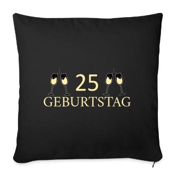 25e anniversaire 25 ans - Housse de coussin décorative 45 x 45 cm - noir - Devant