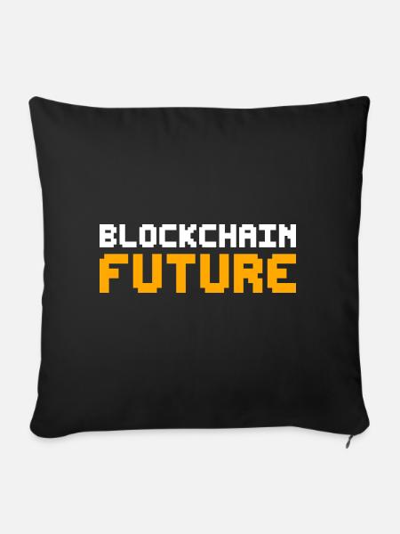 Blockchain Pixel Kryptowährung Bitcoin - Sofakissenbezug 45 x 45 cm - Schwarz
