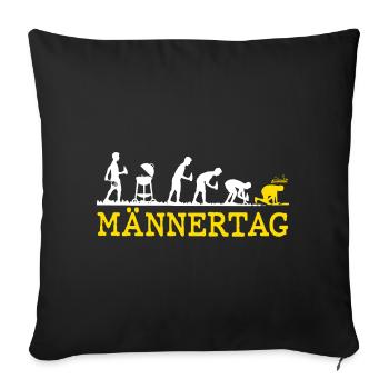 Men’s Day Evolution Barbecue à la bière pour la journée des hommes - Housse de coussin décorative 45 x 45 cm - noir - Devant
