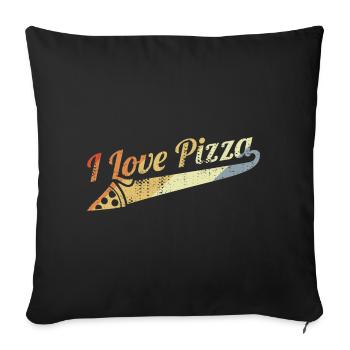 Vintage Pizza Lover Quote - Sofa pillowcase 17,3'' x 17,3'' (45 x 45 cm) - black - Front