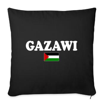 Gazawi gaza - Sofa pillowcase 17,3'' x 17,3'' (45 x 45 cm) - black - Front