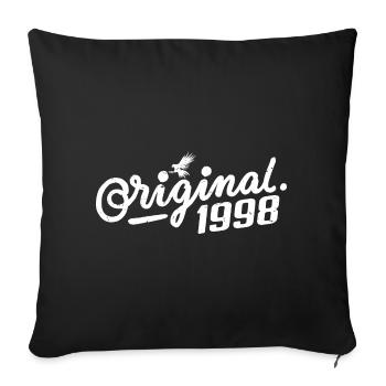 Cadeau d’anniversaire original 1998 - Vintage 1998 - Housse de coussin décorative 45 x 45 cm - noir - Devant