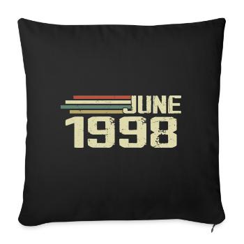 Juin 1998 Anniversaire Juin 1998 Juin 1998 Anniversaire - Housse de coussin décorative 45 x 45 cm - noir - Devant