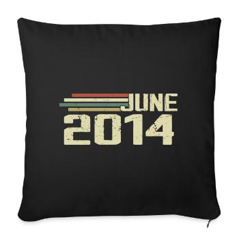 Juin 2014 Anniversaire Juin 2014 Juin 2014 Anniversaire - Housse de coussin décorative 45 x 45 cm - noir - Devant