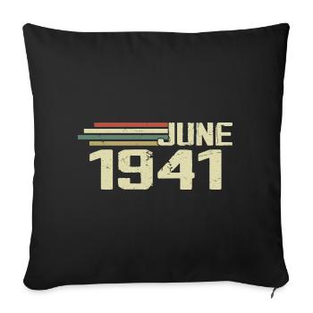 Juin 1941 Anniversaire Juin 1941 Juin 1941 Anniversaire - Housse de coussin décorative 45 x 45 cm - noir - Devant