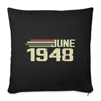 Juin 1978 Anniversaire Juin 1978 Juin 1978 Anniversaire - Housse de coussin décorative 45 x 45 cm - noir - Devant