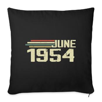 Juin 1954 Anniversaire Juin 1954 Juin 1954 Anniversaire - Housse de coussin décorative 45 x 45 cm - noir - Devant