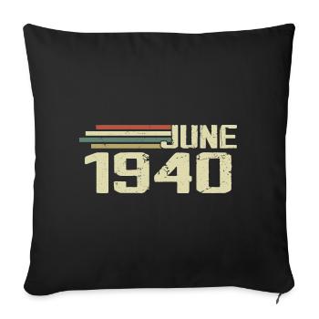 Juin 1940 Anniversaire Juin 1940 Juin 1940 Anniversaire - Housse de coussin décorative 45 x 45 cm - noir - Devant