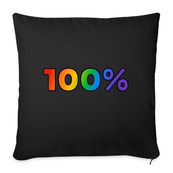 100 percent gay - Sofa pillowcase 17,3'' x 17,3'' (45 x 45 cm) - black - Front