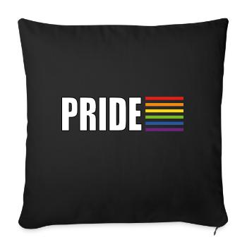 Drapeau arc-en-ciel de la fierté - Housse de coussin décorative 45 x 45 cm - noir - Devant