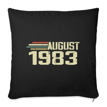 Né Août 1983 Jubilé Août 1983 Millésime - Housse de coussin décorative 45 x 45 cm - noir - Devant