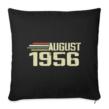 Né en août 1956 Anniversaire août 1956 Millésime - Housse de coussin décorative 45 x 45 cm - noir - Devant