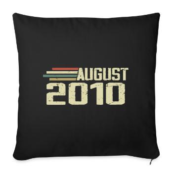 Born August 2010 Jubilee August 2010 Vintage - Sofa pillowcase 17,3'' x 17,3'' (45 x 45 cm) - black - Front