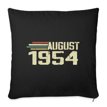 Born August 1954 Jubilee August 1954 Vintage - Sofa pillowcase 17,3'' x 17,3'' (45 x 45 cm) - black - Front