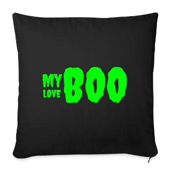 Bold Green 'My Love' Birthday Text Design - Sofa pillowcase 17,3'' x 17,3'' (45 x 45 cm) - black - Front