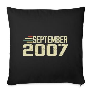 September 2007 Vintage Geschenkidee September 2007 - Sofakissenbezug 45 x 45 cm - Schwarz - Vorne