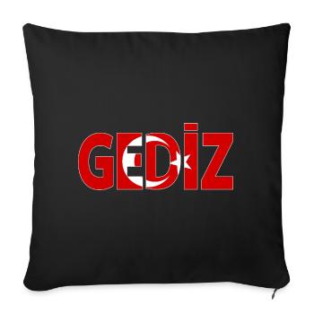 Gediz Turquie Drapeau Kütahya - Housse de coussin décorative 45 x 45 cm - noir - Devant