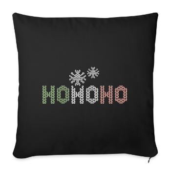 hohoho snow crystal pixel winter christmas - Sofa pillowcase 17,3'' x 17,3'' (45 x 45 cm) - black - Front
