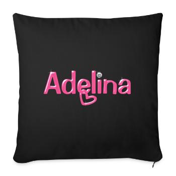 Adelina Name Balloon Police - Housse de coussin décorative 45 x 45 cm - noir - Devant