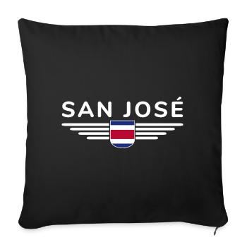 San José T-Shirt – Costa Rica Vibes - Sofa pillowcase 17,3'' x 17,3'' (45 x 45 cm) - black - Front