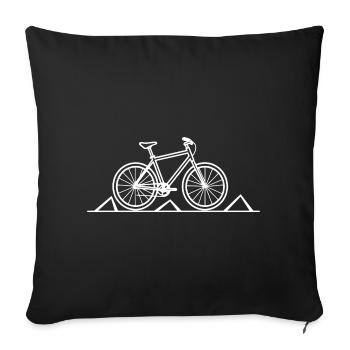 Mountain Biking Drawing - Sofa pillowcase 17,3'' x 17,3'' (45 x 45 cm) - black - Front